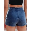 image:imageSidefeel Skorts Skirts for Women Casual Summer Bowknot High Waisted Jean Shorts Stretchy Denim Mini Skirt NO PocketDark Blue