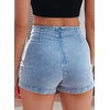 image:imageSidefeel Skorts Skirts for Women Casual Summer Bowknot High Waisted Jean Shorts Stretchy Denim Mini Skirt NO PocketIceland Blue