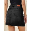 image:imageSidefeel Womens Jean Skirt High Waist Drawstring Stretchy Casual Summer Loose Fit Trendy Mini Denim Skirt with PocketsBlack
