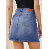 image:imageSidefeel Womens Jean Skirt High Waist Drawstring Stretchy Casual Summer Loose Fit Trendy Mini Denim Skirt with PocketsBlue