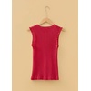 image:imageSidefeel Womens Tank Tops Casual Summer Sleeveless Crew Neck Ribbed Knit Trendy Ruffle Hem Slim Fitted Sweaters TopRed