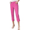 image:imageSidefeel Womens Capri Jeans High Waisted Stretchy Rollup Skinny Cuffed Cropped Zimbaplatinum Summer Capri PantsRose Red