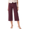 image:imageSidefeel Womens Capri Jeans High Waisted Wide Leg Stretchy Raw Hem Side Seam Zimbaplatinum Denim PantsBurgundy