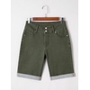 image:imageSidefeel Womens Jean Shorts High Waisted Stretchy Bermuda Folded Hem Denim Summer ShortsGreen