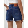 image:imageSidefeel Womens Jean Shorts High Waisted Stretchy Raw Hem Summer Denim Shorts with PocketsBluing