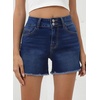 image:imageSidefeel Womens Jean Shorts High Waisted Stretchy Raw Hem Summer Denim Shorts with PocketsBluing