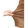 image:imageSidefeel Womens Jean Shorts High Waisted Stretchy Raw Hem Summer Denim Shorts with PocketsBrown