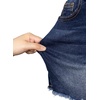 image:imageSidefeel Womens Jean Shorts High Waisted Stretchy Raw Hem Summer Denim Shorts with PocketsDark Blue