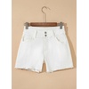 image:imageSidefeel Womens Jean Shorts High Waisted Stretchy Raw Hem Summer Denim Shorts with PocketsWhite