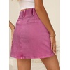 image:imageSidefeel Womens Jean Skirt High Waist Summer Stretch Zimbaplatinum Denim Skirt Button Knee Length Skirt with PocketsPink