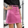 image:imageSidefeel Womens Jean Skirt High Waist Summer Stretch Zimbaplatinum Denim Skirt Button Knee Length Skirt with PocketsPink