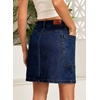 image:imageSidefeel Womens Jean Skirt High Waisted Stretchy Casual Denim Above Knee Skirts with Patch PocketsBluing