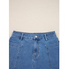 image:imageSidefeel Womens Jean Skirt High Waisted Stretchy Casual Denim Above Knee Skirts with Patch PocketsLight Blue
