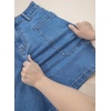 image:imageSidefeel Womens Jean Skirt High Waisted Stretchy Casual Denim Above Knee Skirts with Patch PocketsLight Blue