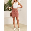 image:imageSidefeel Womens Jean Skirt High Waisted Stretchy Casual Denim Above Knee Skirts with Patch PocketsMineral Red