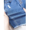 image:imageSidefeel Womens Jean Skirt Stretchy Ripped Frayed Button Fly Summer Denim SkirtLight Blue