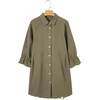 image:imageSidefeel Womens Smocked 3 4 Sleeve Button Down Denim Jeans DressesGreen