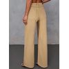 image:imageSidefeel Womens Wide Leg Jeans High Waisted Stretchy Baggy Front Seam Denim PantsKhaki