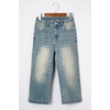 image:imageSidefeel Womens Wide Leg Jeans High Waisted Stretchy Capri PantsLight Retro Blue