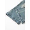 image:imageSidefeel Womens Wide Leg Jeans High Waisted Stretchy Capri PantsLight Retro Blue