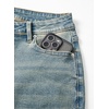 image:imageSidefeel Womens Wide Leg Jeans High Waisted Stretchy Capri PantsLight Retro Blue