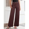 image:imageSidefeel Womens Wide Leg Jeans High Waisted Stretchy Straight Leg Baggy Denim Pants with PocketsChicory Coffee