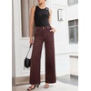 image:imageSidefeel Womens Wide Leg Jeans High Waisted Stretchy Straight Leg Baggy Denim Pants with PocketsChicory Coffee