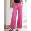 image:imageSidefeel Womens Wide Leg Jeans High Waisted Stretchy Straight Leg Baggy Denim Pants with PocketsRose Red