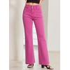 image:imageSidefeel Womens Wide Leg Jeans High Waisted Tummy Control Stretchy Pockets Front Straight Leg JeansRose Red