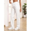 image:imageSidefeel Womens Wide Leg Jeans High Waisted Tummy Control Stretchy Straight Leg Elastic Waist Trendy Denim PantsWhite