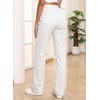 image:imageSidefeel Womens Wide Leg Jeans High Waisted Tummy Control Stretchy Straight Leg Elastic Waist Trendy Denim PantsWhite