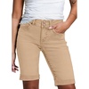 image:imageSidefeel Womens Jean Shorts High Waisted Stretchy Bermuda Folded Hem Denim Summer ShortsKhaki