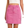 image:imageSidefeel Womens Jean Skirt High Waisted Stretchy Casual Denim Above Knee Skirts with Patch PocketsRose Red