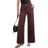 image:imageSidefeel Womens Wide Leg Jeans High Waisted Stretchy Straight Leg Baggy Denim Pants with PocketsChicory Coffee