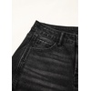 image:imageSidefeel Barrel Jeans for Women High Waisted Wide Leg Baggy Stretchy Trendy Raw Rolled Hem Capri Cropped Ankle Denim PantsBlack