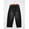 image:imageSidefeel Barrel Jeans for Women High Waisted Wide Leg Baggy Stretchy Trendy Raw Rolled Hem Capri Cropped Ankle Denim PantsBlack