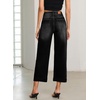 image:imageSidefeel Barrel Jeans for Women High Waisted Wide Leg Baggy Stretchy Trendy Raw Rolled Hem Capri Cropped Ankle Denim PantsBlack