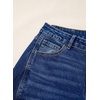 image:imageSidefeel Barrel Jeans for Women High Waisted Wide Leg Baggy Stretchy Trendy Raw Rolled Hem Capri Cropped Ankle Denim PantsBlue
