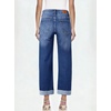 image:imageSidefeel Barrel Jeans for Women High Waisted Wide Leg Baggy Stretchy Trendy Raw Rolled Hem Capri Cropped Ankle Denim PantsBlue