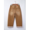 image:imageSidefeel Barrel Jeans for Women High Waisted Wide Leg Baggy Stretchy Trendy Raw Rolled Hem Capri Cropped Ankle Denim PantsBrown