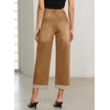 image:imageSidefeel Barrel Jeans for Women High Waisted Wide Leg Baggy Stretchy Trendy Raw Rolled Hem Capri Cropped Ankle Denim PantsBrown