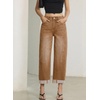 image:imageSidefeel Barrel Jeans for Women High Waisted Wide Leg Baggy Stretchy Trendy Raw Rolled Hem Capri Cropped Ankle Denim PantsBrown