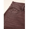 image:imageSidefeel Barrel Jeans for Women High Waisted Wide Leg Baggy Stretchy Trendy Raw Rolled Hem Capri Cropped Ankle Denim PantsCoffee