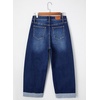 image:imageSidefeel Barrel Jeans for Women High Waisted Wide Leg Baggy Stretchy Trendy Raw Rolled Hem Capri Cropped Ankle Denim PantsDeep Blue