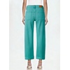 image:imageSidefeel Barrel Jeans for Women High Waisted Wide Leg Baggy Stretchy Trendy Raw Rolled Hem Capri Cropped Ankle Denim PantsLake Green