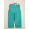 image:imageSidefeel Barrel Jeans for Women High Waisted Wide Leg Baggy Stretchy Trendy Raw Rolled Hem Capri Cropped Ankle Denim PantsLake Green