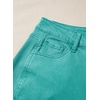 image:imageSidefeel Barrel Jeans for Women High Waisted Wide Leg Baggy Stretchy Trendy Raw Rolled Hem Capri Cropped Ankle Denim PantsLake Green