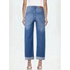 image:imageSidefeel Barrel Jeans for Women High Waisted Wide Leg Baggy Stretchy Trendy Raw Rolled Hem Capri Cropped Ankle Denim PantsLight Blue