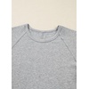 image:imageSidefeel Long Sleeve Shirts for Women Crewneck Ribbed Knit Raw Hem Raglan Tops Casual Slim Fitted Basic TeesGray