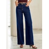 image:imageSidefeel Womens Baggy Wide Leg Jeans High Waisted Straight Leg Spring Outfits Denim PantsDark Blue